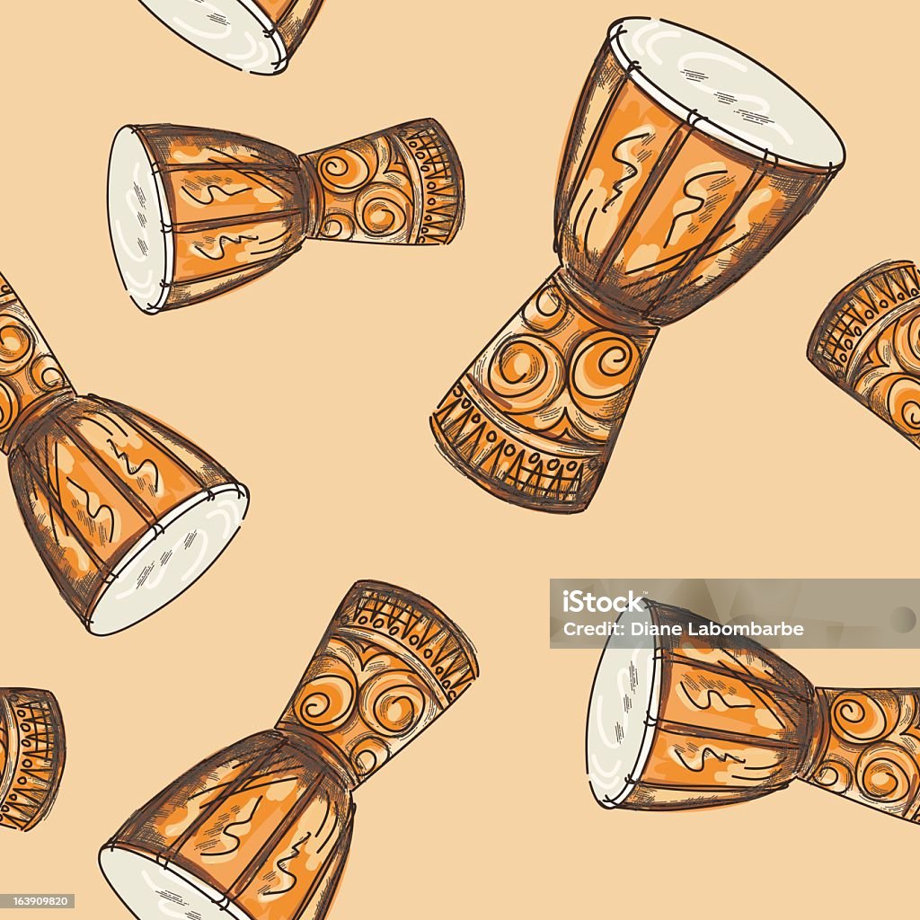 Seamless Pattern di tamburo Djembe - arte vettoriale royalty-free di Djembe