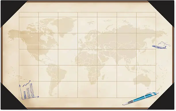 Vector illustration of Desk Calendar With World Map