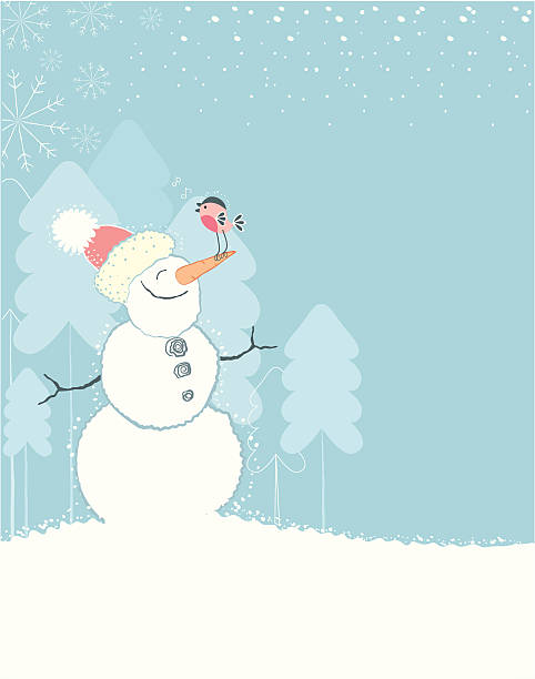 Śmieszne Bałwan śniegowy – artystyczna grafika wektorowa
