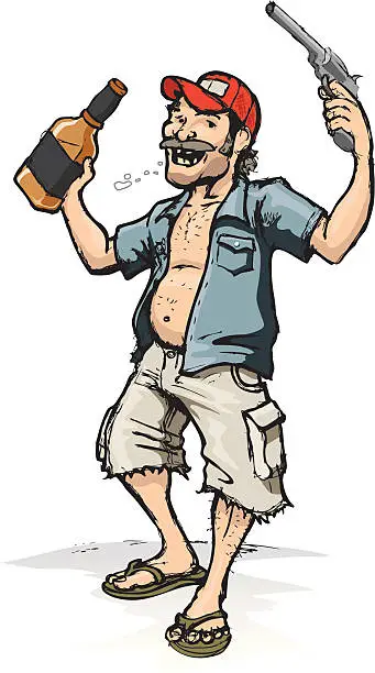 Vector illustration of Billy Bob The Redneck