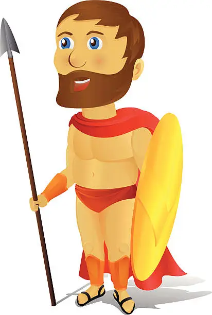 Vector illustration of Spartan soldier