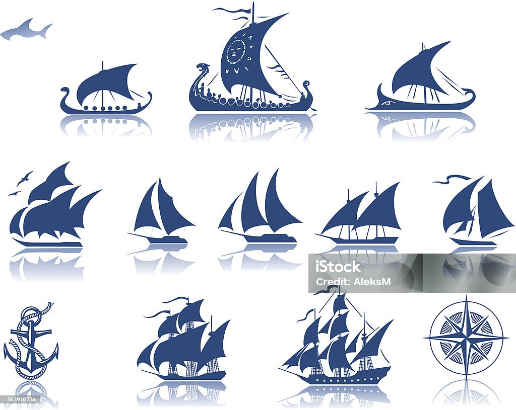 Прошлом iconset судов - Векторная графика Корабль викингов роялти-фри