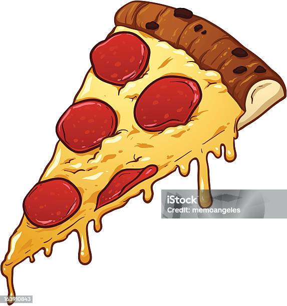 Pepperoni Pizza Slice Stock Illustration - Download Image Now - Pizza, Cartoon, Cheese