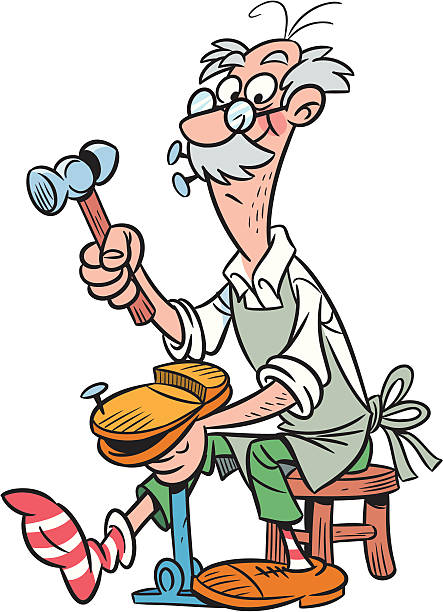 shoemaker The illustration presented cartoon man who runs a shoe-maker shoemaker stock illustrations