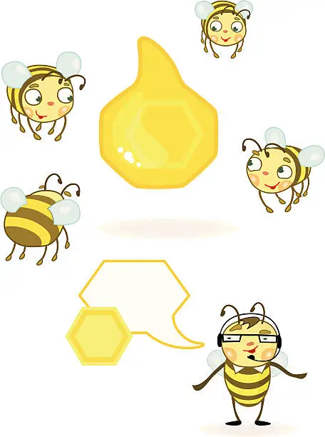 Vector illustration of Honeybees !
