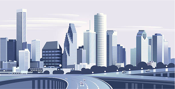 Cidade de Houston - ilustração de arte em vetor