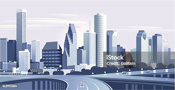 City Houston Stock Illustration - Download Image Now - Houston - Texas, Urban Skyline, City