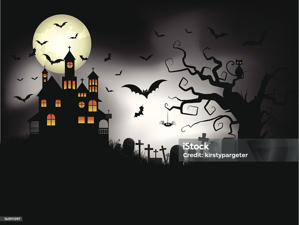 Fond Halloween Spooky - clipart vectoriel de Fantasmagorie libre de droits