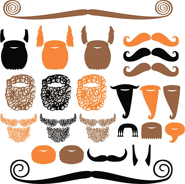 ilustrações, clipart, desenhos animados e ícones de bigodes! - sideburn