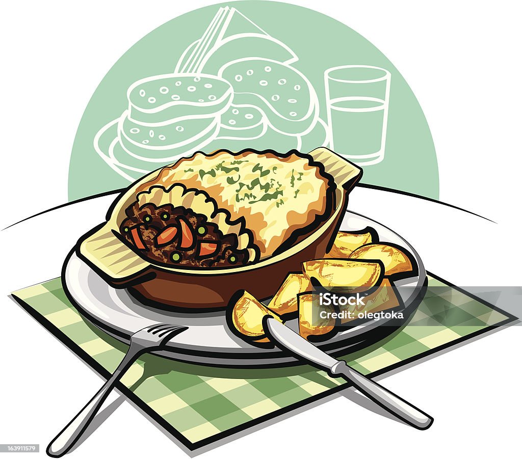 Pastores Torta de carne - Vetor de Assado no Forno royalty-free