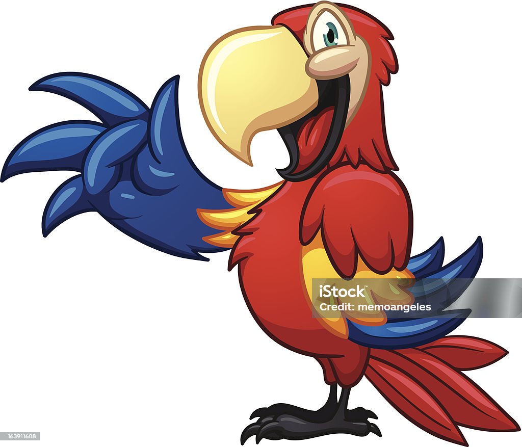 Guacamayo rojo - arte vectorial de Alegre libre de derechos