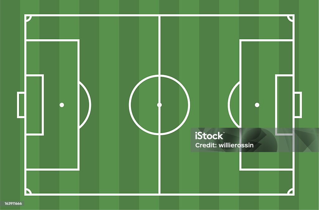 Soccer field - Lizenzfrei Ansicht aus erhöhter Perspektive Vektorgrafik
