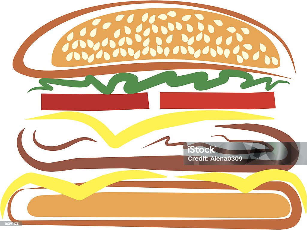 hamburger - Grafika wektorowa royalty-free (Bez ludzi)