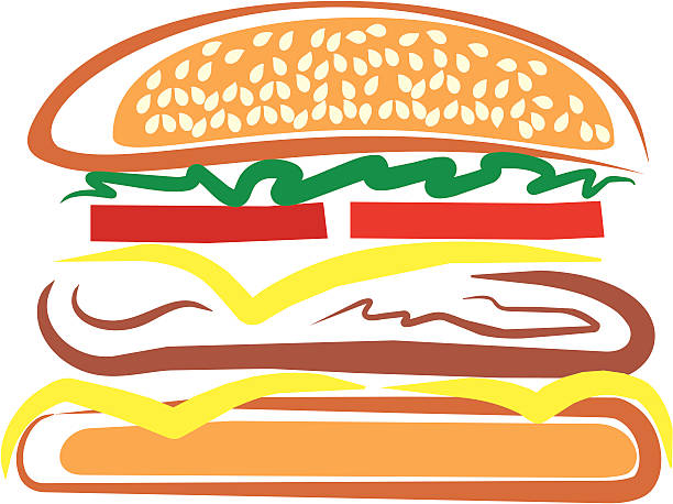 hamburger vector art illustration