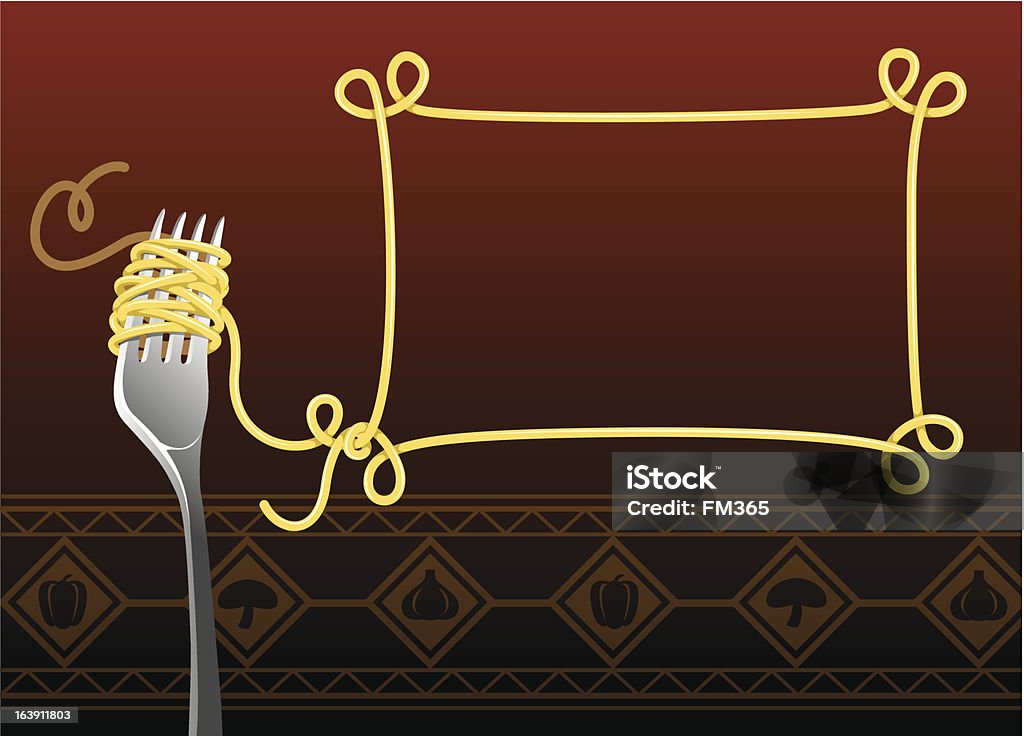 스파케티 및 포크 배너입니다 - 로열티 프리 스파게티 벡터 아트