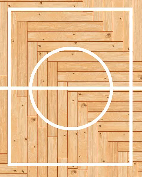 Vector illustration of wooden parquet  basketbal
