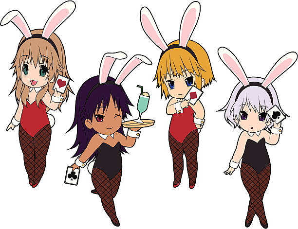 ilustraciones, imágenes clip art, dibujos animados e iconos de stock de bunnys - bunny girl