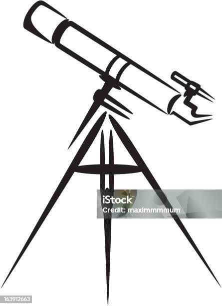 Telescópio - Arte vetorial de stock e mais imagens de Astronomia - Astronomia, Ciência, Cristalino