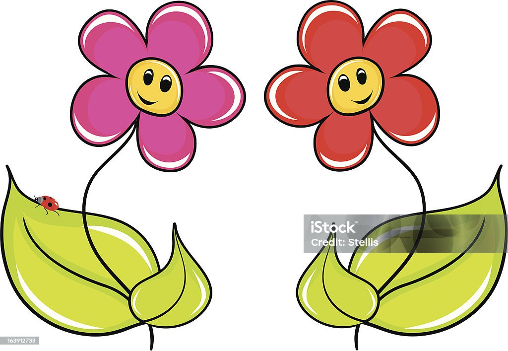 Cartoon flowers Two fine cartoon of a flowers Animal stock vector