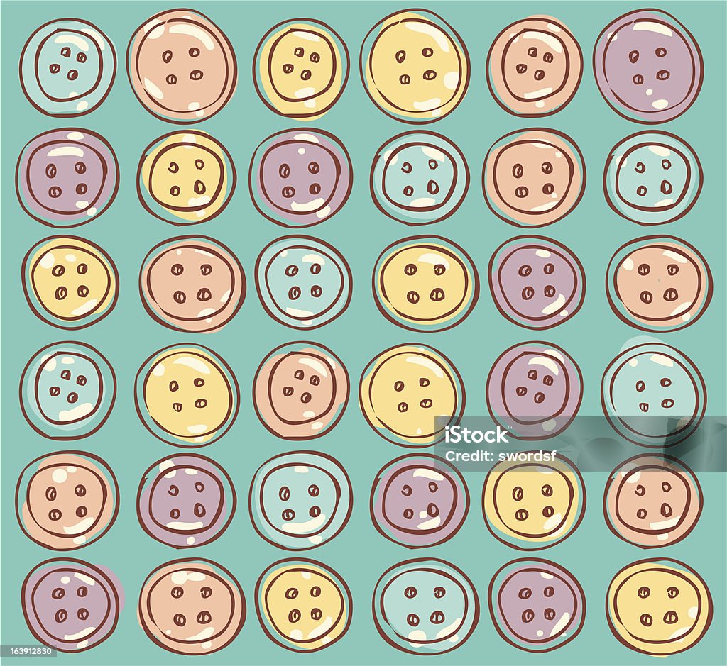 Hand Drawn Seamless Pattern With Plastic Buttons Stock Illustration ...