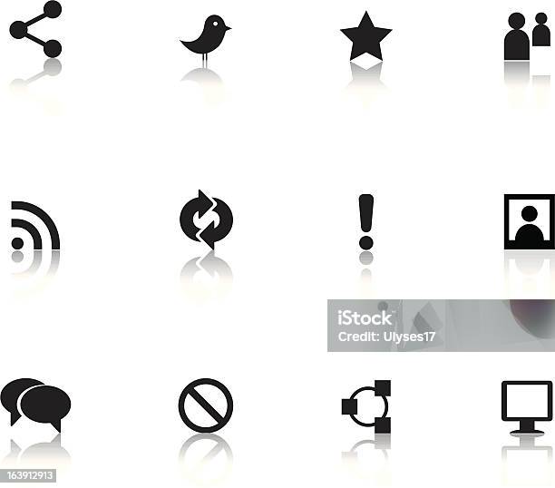 Ilustración de Iconos De Redes Sociales y más Vectores Libres de Derechos de Adulación - Adulación, Blanco y negro, Comunicación