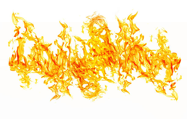 istock isolated on white bright yellow fire band 163915345