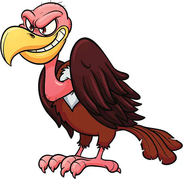 Vector illustration of Cartoon vulture