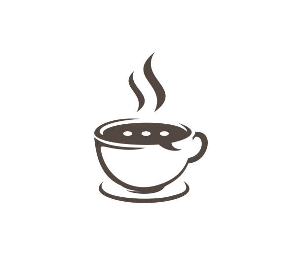 ilustraciones, imágenes clip art, dibujos animados e iconos de stock de coffee talk chat taza vector icono ilustración ilustración stock ilustración - coffee cup coffee cup bubble
