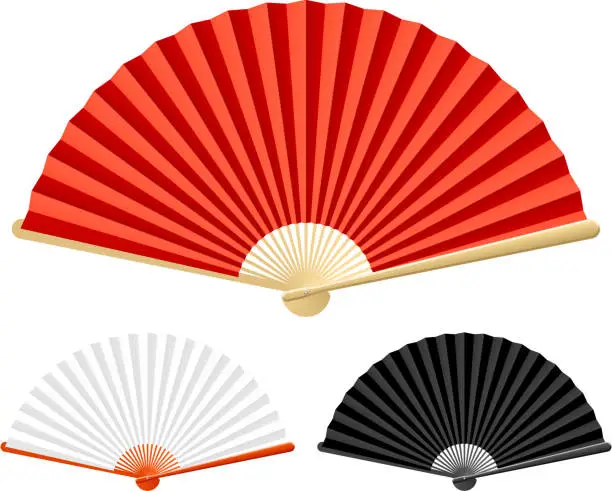 Vector illustration of Folding fan