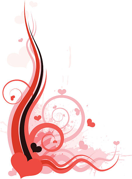 Pink love vector art illustration