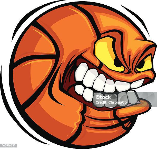 Basketball Face Cartoon Ball Vector Image Stock Illustration - Download Image Now - Basketball - Ball, Basketball - Sport, Cartoon