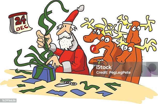 Santa È In Ritardo - Immagini vettoriali stock e altre immagini di Babbo Natale - Babbo Natale, Evento festivo, Fumetto - Creazione artistica