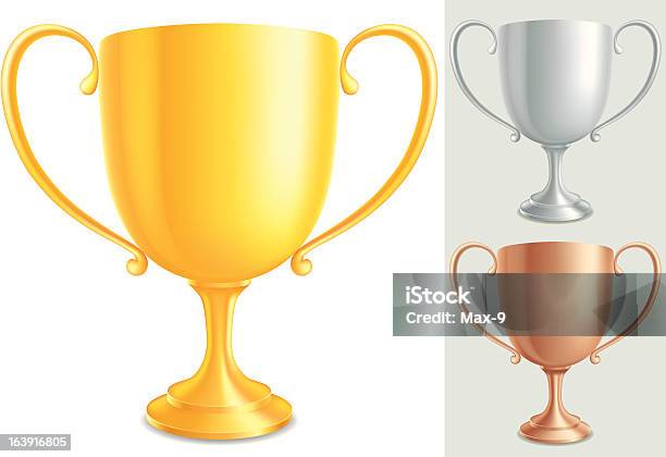 Troféu Da Taça - Arte vetorial de stock e mais imagens de Bronze - Cores - Bronze - Cores, Bronze - Liga, Competição