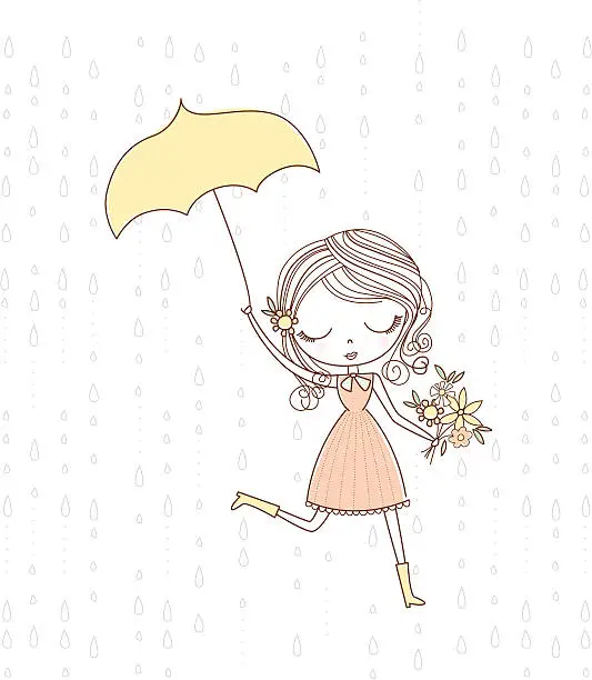Vector illustration of April showers bring May flowers