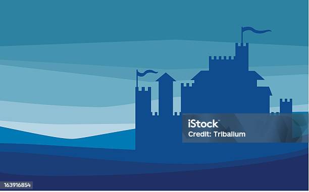 Castle Silhouette Old Fortress Stock Illustration - Download Image Now - Abstract, Architecture, Blue