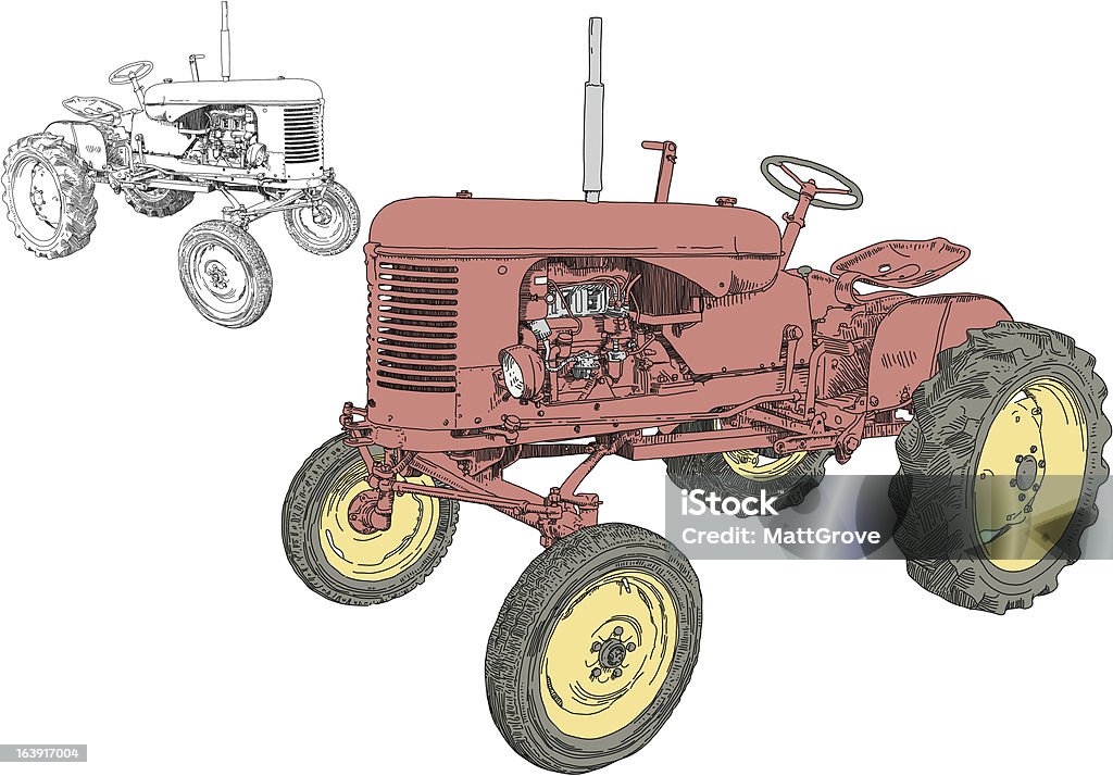 Небольшой трактора - Векторная графика Трактор роялти-фри