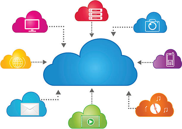 Cloud stockage de données - Illustration vectorielle