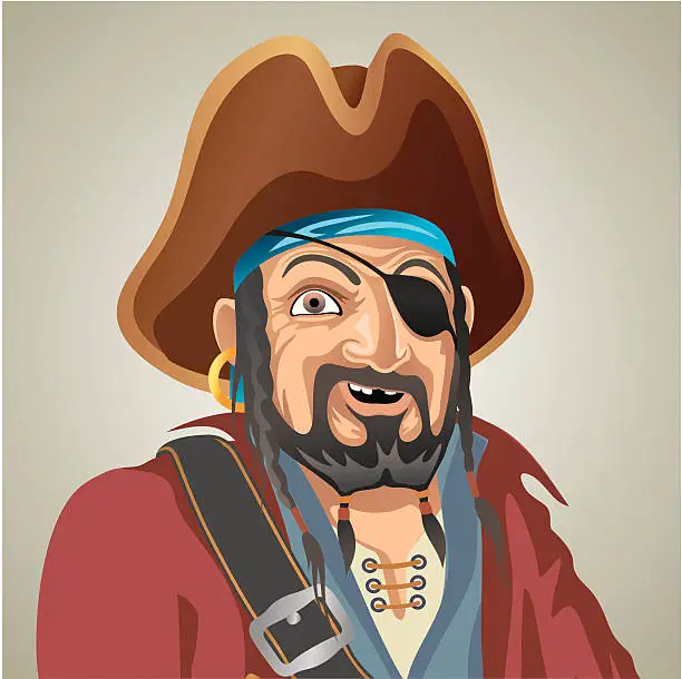 Vector illustration of Pirate portrait