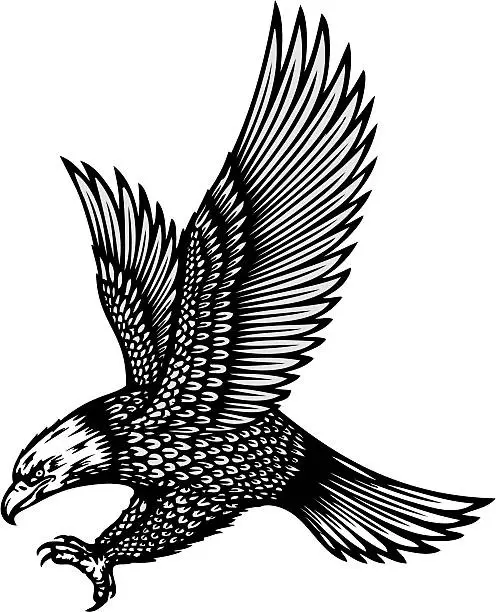 Vector illustration of eagle tattoo