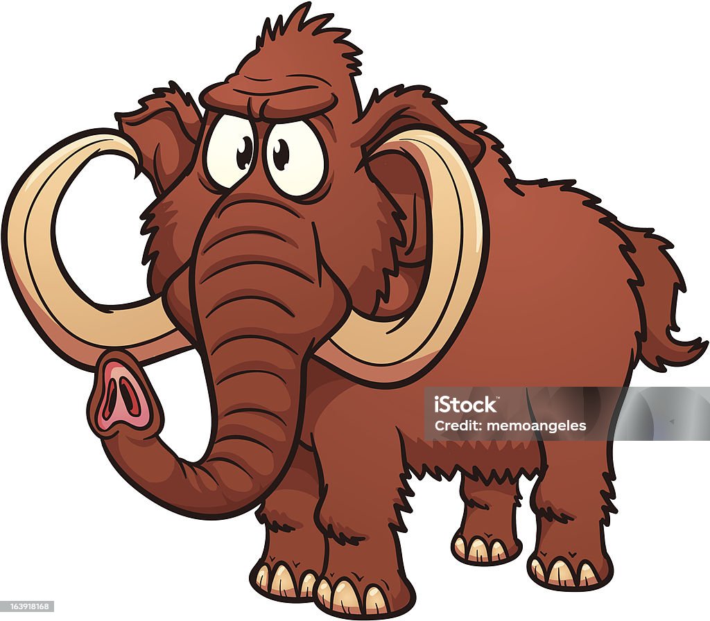 Cartoon mammoth Cartoon mammoth. Vector illustration with simple gradients. All in a single layer. Animal stock vector