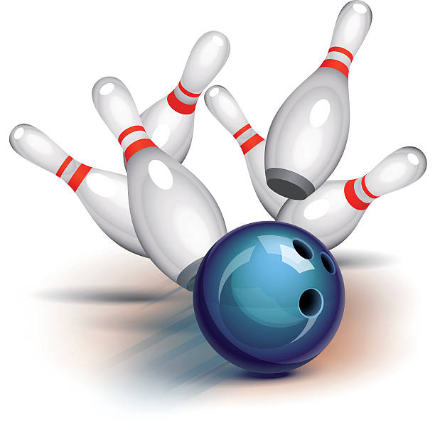 bowling game (widok z przodu - strike stock illustrations
