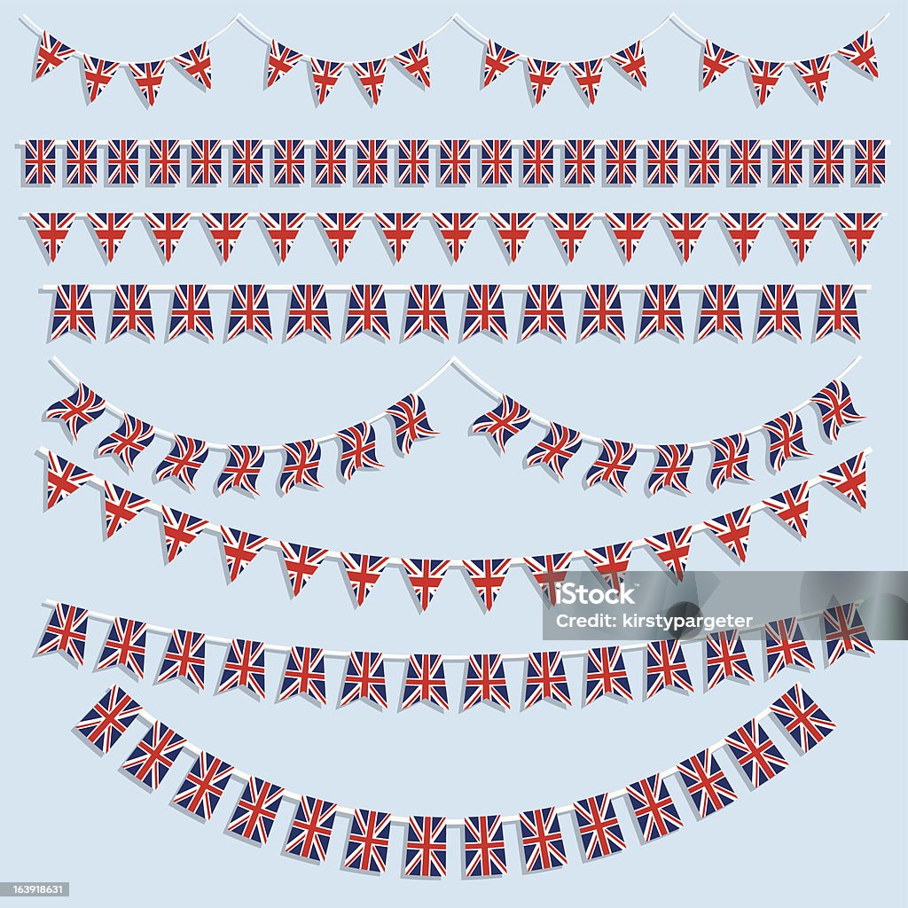 Union Jack flags and bunting Collection of various different Union Jack flags and bunting. Bunting stock vector