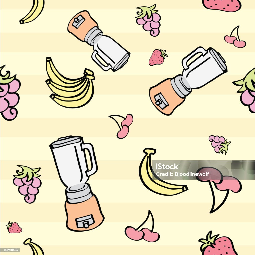 Frutas & liquidificador padrão de repetição - Vetor de Banana royalty-free