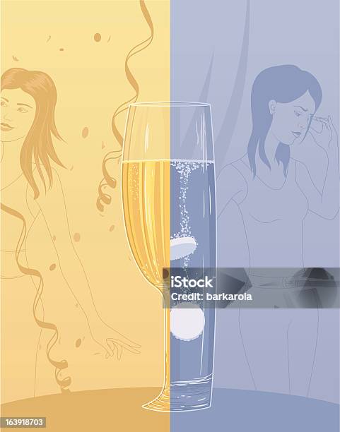Алкоголя Последствия — стоковая векторная графика и другие изображения на тему Алкоголь - напиток - Алкоголь - напиток, Ацетилсалициловая кислота, Бокал для шампанского