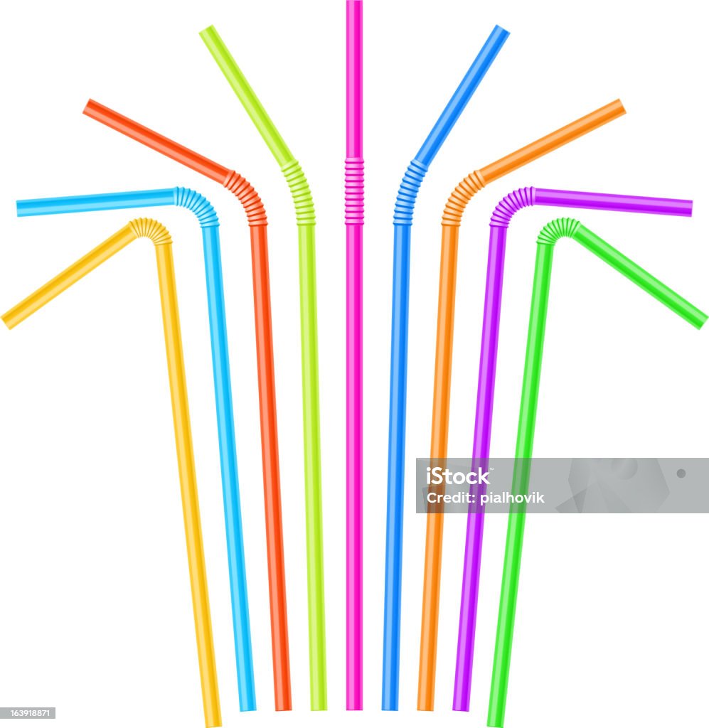 Красочные пить straws - Векторная графика Трубочка для напитков роялти-фри