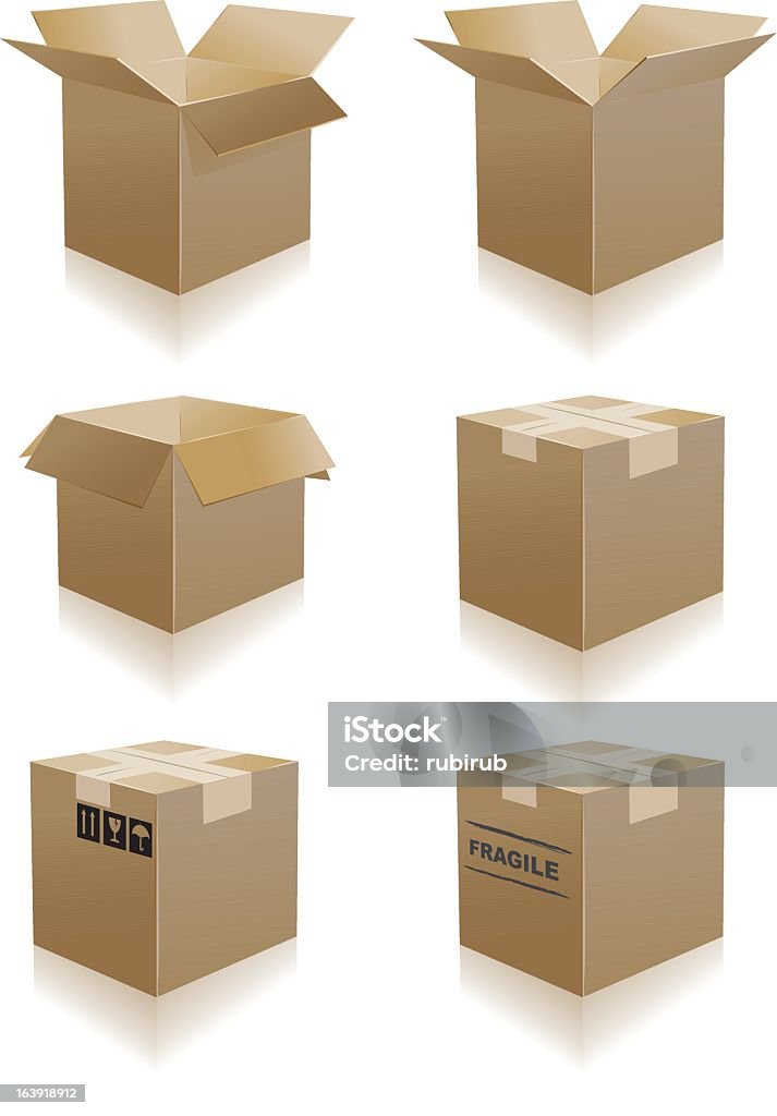 cardboard box - Lizenzfrei Abschicken Vektorgrafik