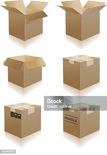 Cardboard Box Stock Vektor Art und mehr Bilder von Abschicken - Abschicken, Behälter, ClipArt