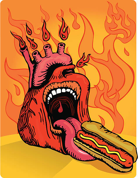 Heartburn vector art illustration
