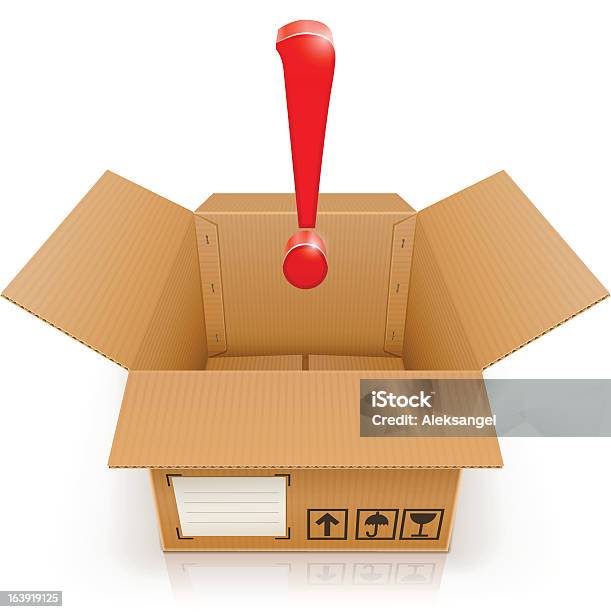 Opened Box With Exclamation Mark Stock Illustration - Download Image Now - Box - Container, Cardboard, Clip Art