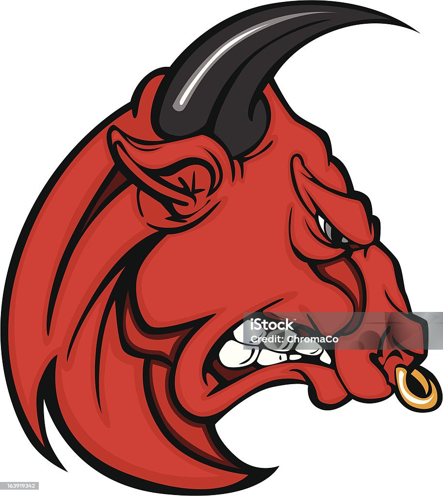 Mascotte Bull Vector Cartoon Illustration - clipart vectoriel de Bovin libre de droits